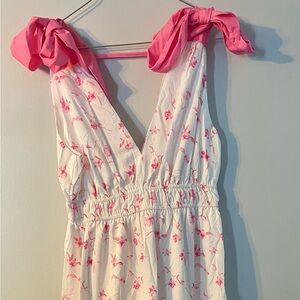 Elegant Pink Floral Women's Dress